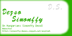 dezso simonffy business card